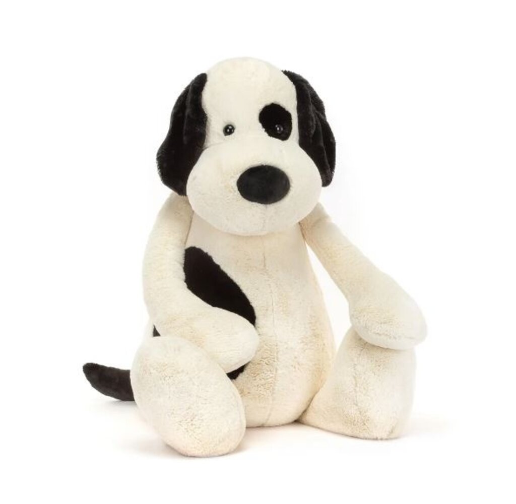 Jellycat Bashful Black & Cream Puppy Gigantic Jellycat Bashful Black & Cream Puppy Gigantic