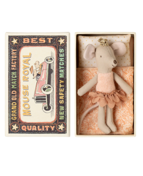 Maileg Princess mouse, Little sister in matchbox Maileg Princess mouse, Little sister in matchbox