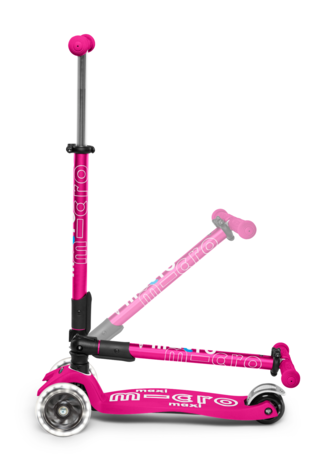 Micro Step Maxi Deluxe Inklapbaar LED Neon Roze Micro Step Maxi Deluxe Inklapbaar LED Neon Roze