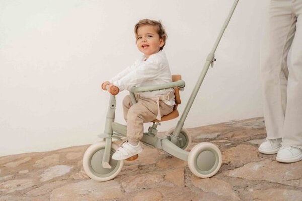 Little Dutch Driewieler met duwstang Green Little Dutch Driewieler met duwstang Green