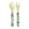Rice Baby Melamine Spoon and Fork with Fun Fair Print - Mint Rice Baby Melamine Spoon and Fork with Fun Fair Print - Mint