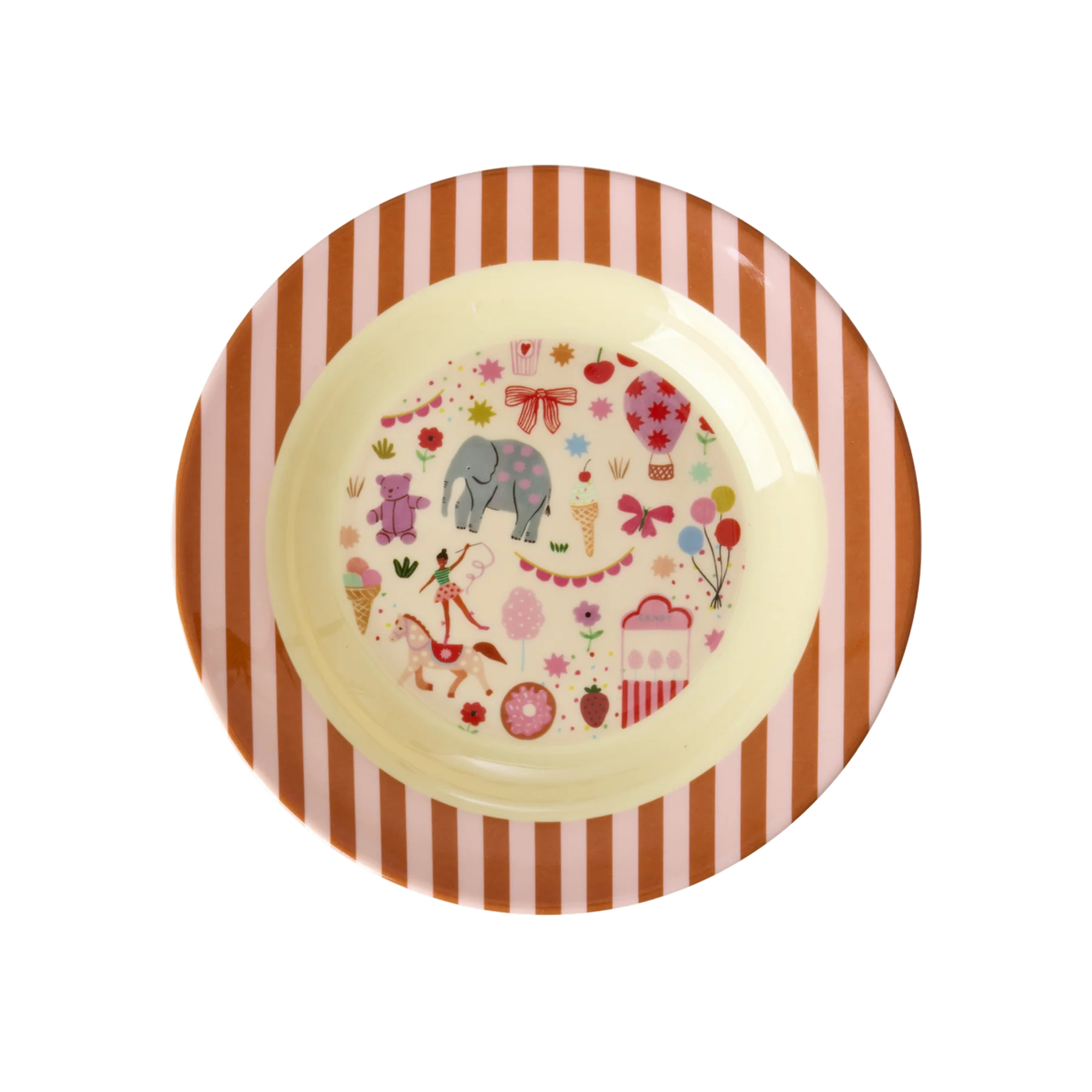 Melamine Kids Bowl with Fun Fair Print - 250  ml - Pink afbeelding