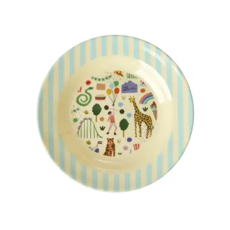 Rice Melamine Kids Bowl with Fun Fair Print - 250  ml - Mint Rice Melamine Kids Bowl with Fun Fair Print - 250  ml - Mint