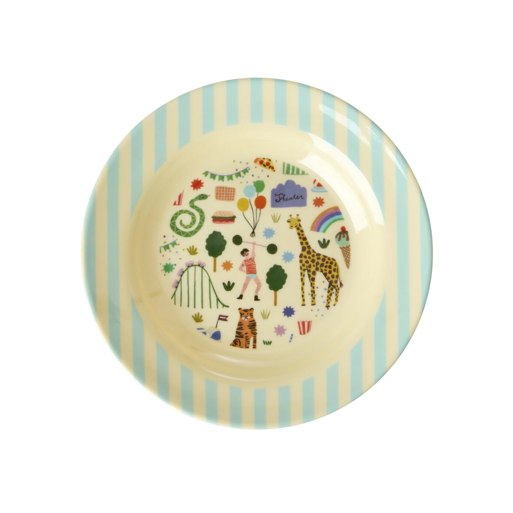 Melamine Kids Bowl with Fun Fair Print - 250  ml - Mint afbeelding