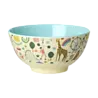 Rice Melamine Bowl with Fun Fair Print - Mint