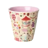 Rice Melamine Beker with Fun Fair Print - Pink Medium