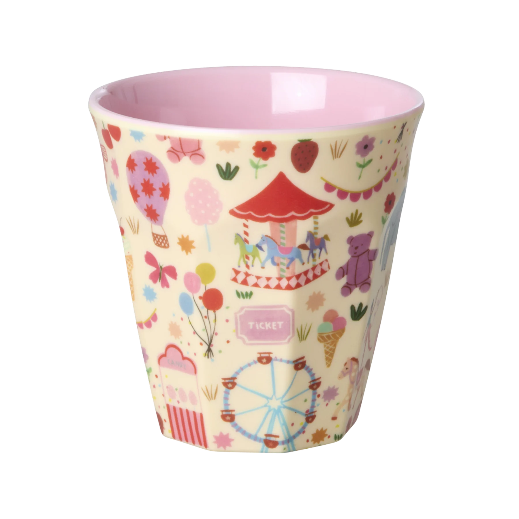 Melamine Beker with Fun Fair Print - Pink Medium afbeelding