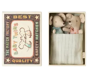 Maileg Twins Baby Mice in Luciferdoosje Maileg Twins Baby Mice in Luciferdoosje