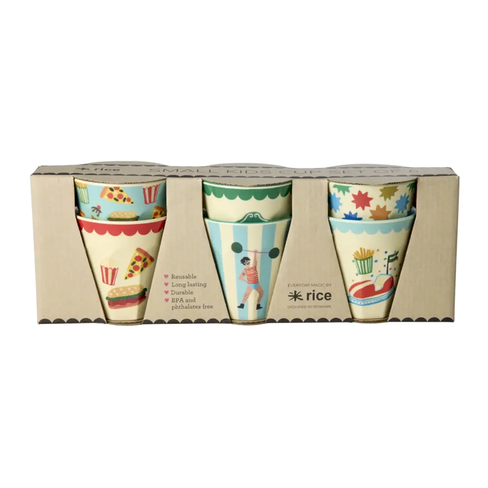 Rice Melamine Beker with Fun Fair Print - Mint 6-pack Rice Melamine Beker with Fun Fair Print - Mint 6-pack