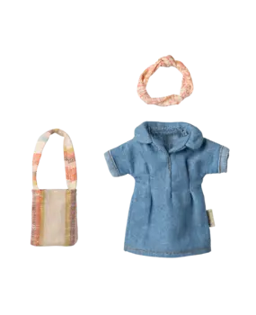 Maileg Denim Dress and Bag Mum Mouse Maileg Denim Dress and Bag Mum Mouse
