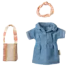 Maileg Denim Dress and Bag Mum Mouse