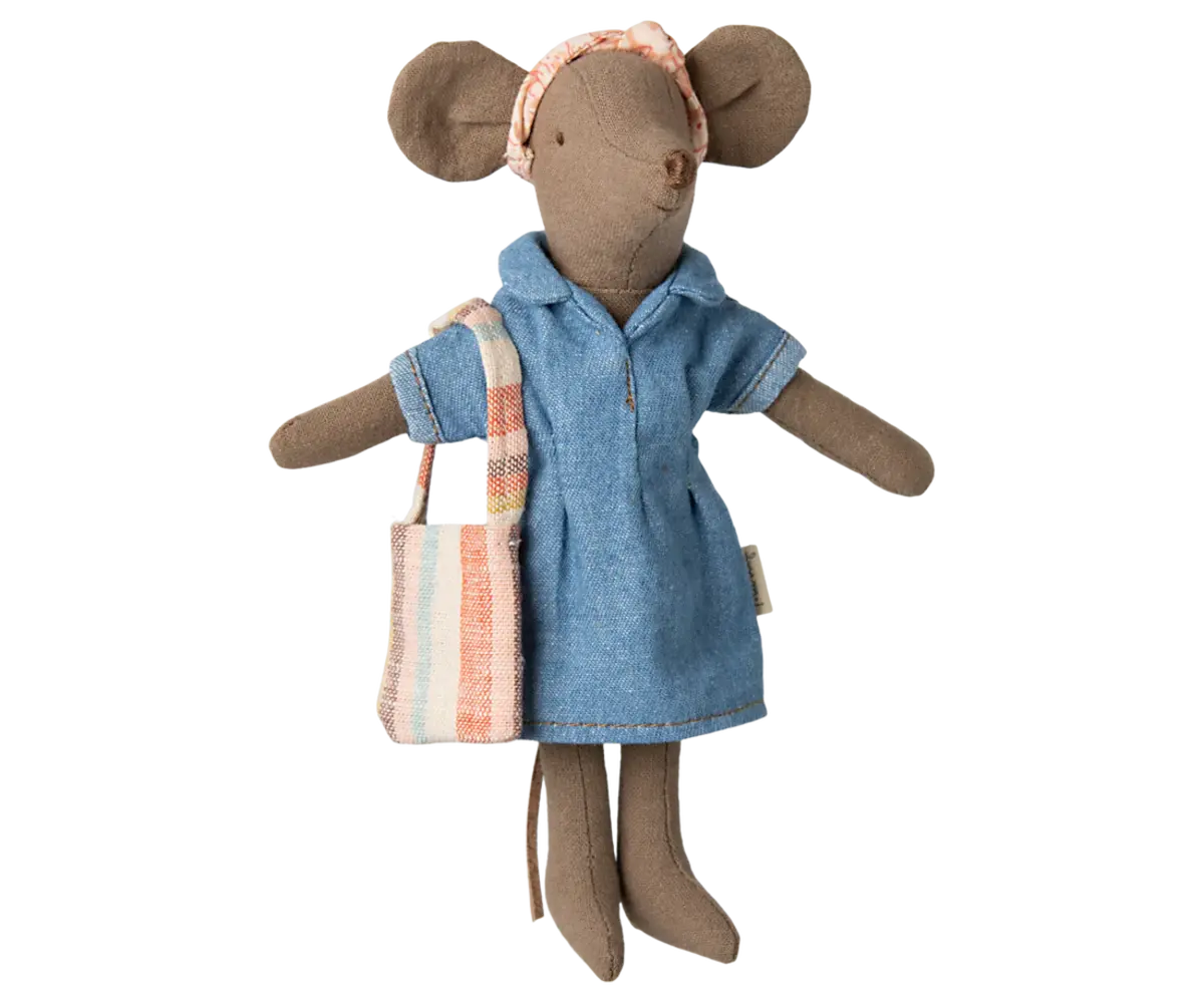 Maileg Denim Dress and Bag Mum Mouse