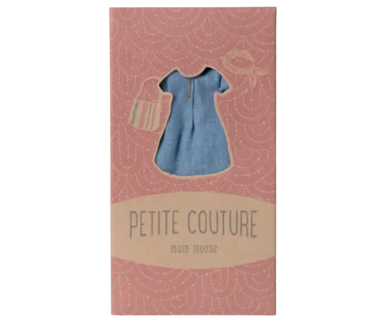 Maileg Denim Dress and Bag Mum Mouse