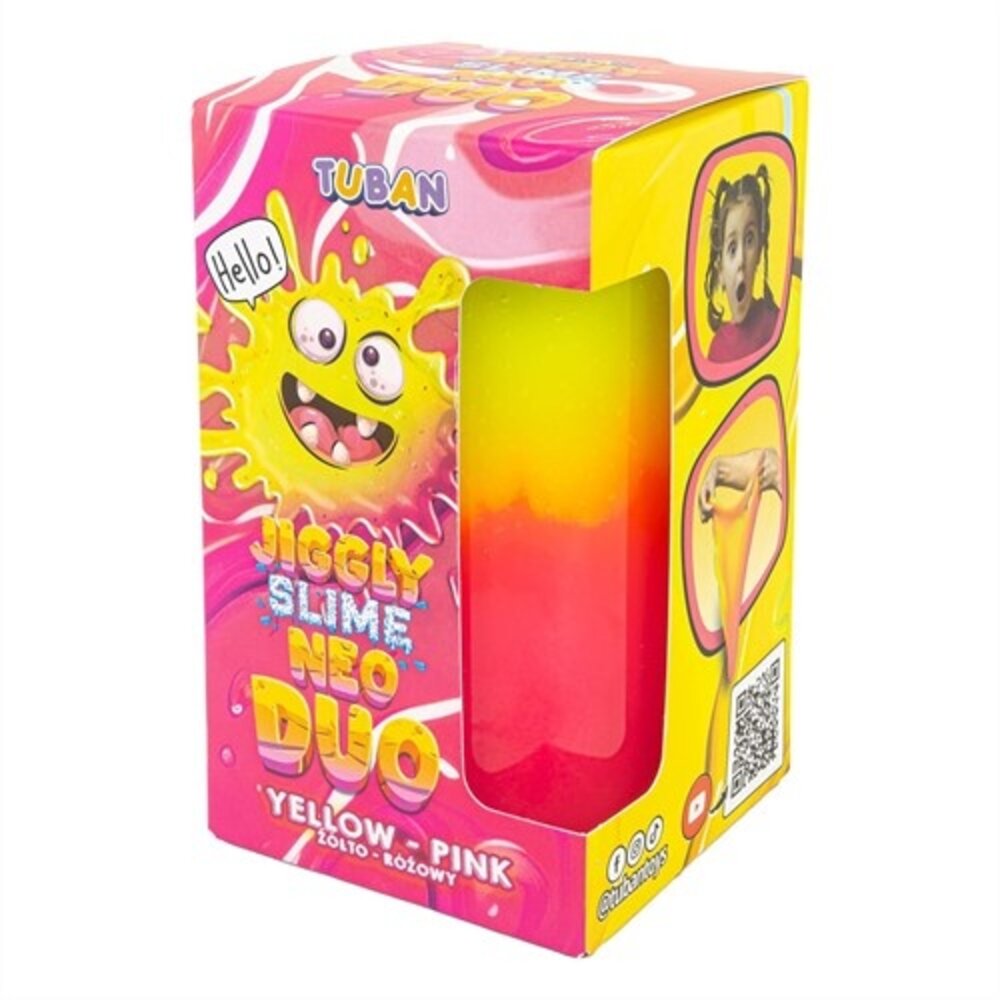 Tuban Jiggly Slime Duo Geel en Roze - 430 gram Tuban Jiggly Slime Duo Geel en Roze - 430 gram