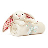 Jellycat Blossom Cream Bunny 'Berry' Blankie Knuffeldeken Jellycat Blossom Cream Bunny 'Berry' Blankie Knuffeldeken