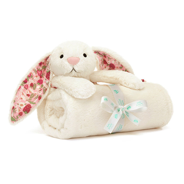 Blossom Cream Bunny 'Berry' Blankie Knuffeldeken afbeelding
