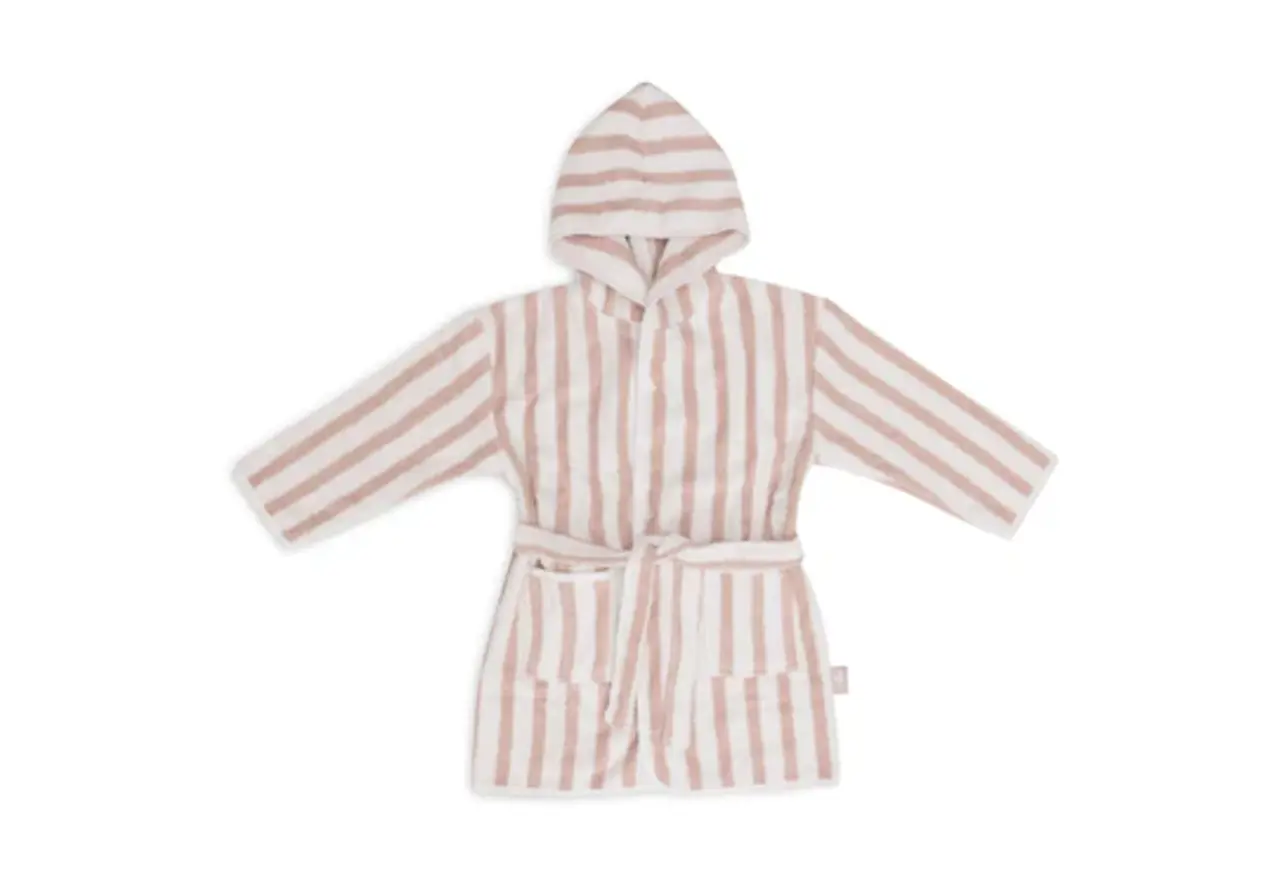 Jollein Badjas Stripe Terry Wild Rose Jollein Badjas Stripe Terry Wild Rose