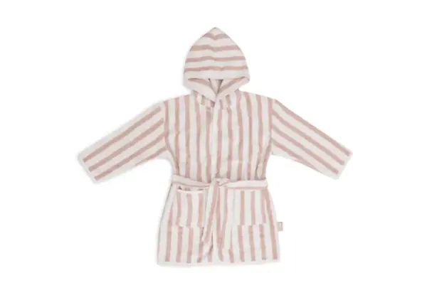 Jollein Badjas Stripe Terry Wild Rose Jollein Badjas Stripe Terry Wild Rose