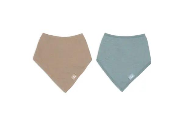 Jollein Slab Bandana Hydrofiel Sea Green/Biscuit 2-pack Jollein Slab Bandana Hydrofiel Sea Green/Biscuit 2-pack