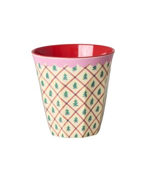 Rice Melamine Beker Diamond Christmas Tree Print Medium Rice Melamine Beker Diamond Christmas Tree Print Medium