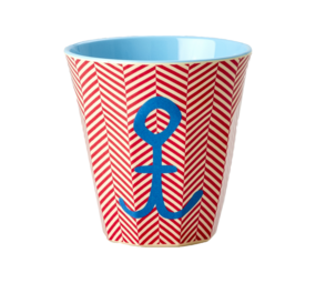 Rice Melamine Beker Anchor Print Medium Rice Melamine Beker Anchor Print Medium