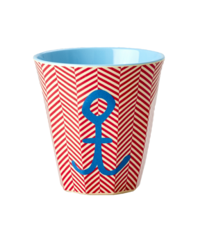 Rice Melamine Beker Anchor Print Medium Rice Melamine Beker Anchor Print Medium