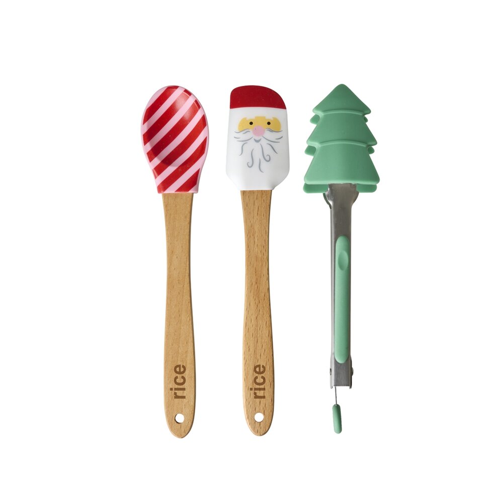 Rice Siliconen Pannenlikkers en Keukentang - Kerst - 3-pack