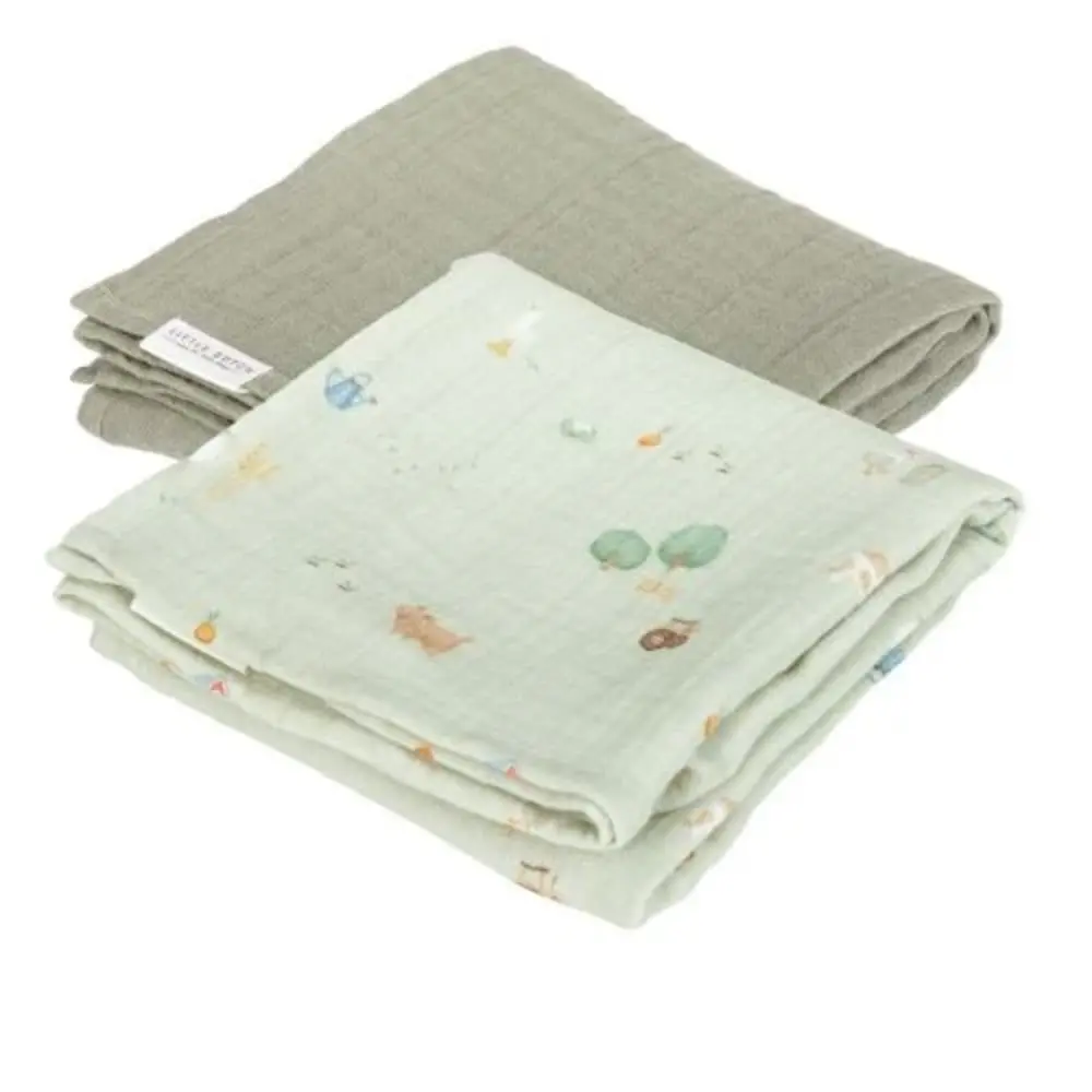 Little Dutch Hydrofiele Doek Swaddle Little Farm Olive 2-pack Little Dutch Hydrofiele Doek Swaddle Little Farm Olive 2-pack