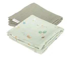 Little Dutch Hydrofiele Doek Swaddle Little Farm Olive 2-pack Little Dutch Hydrofiele Doek Swaddle Little Farm Olive 2-pack