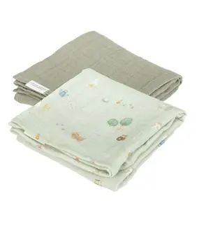 Little Dutch Hydrofiele Doek Swaddle Little Farm Olive 2-pack Little Dutch Hydrofiele Doek Swaddle Little Farm Olive 2-pack