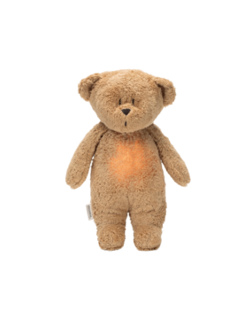 Moonie Knuffelbeer met Geluid en Nachtlamp Cappuccino Natur 2.0