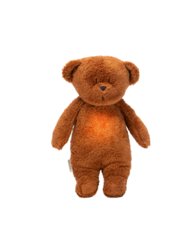 Moonie Knuffelbeer met Geluid en Nachtlmap Caramel Natur 2.0