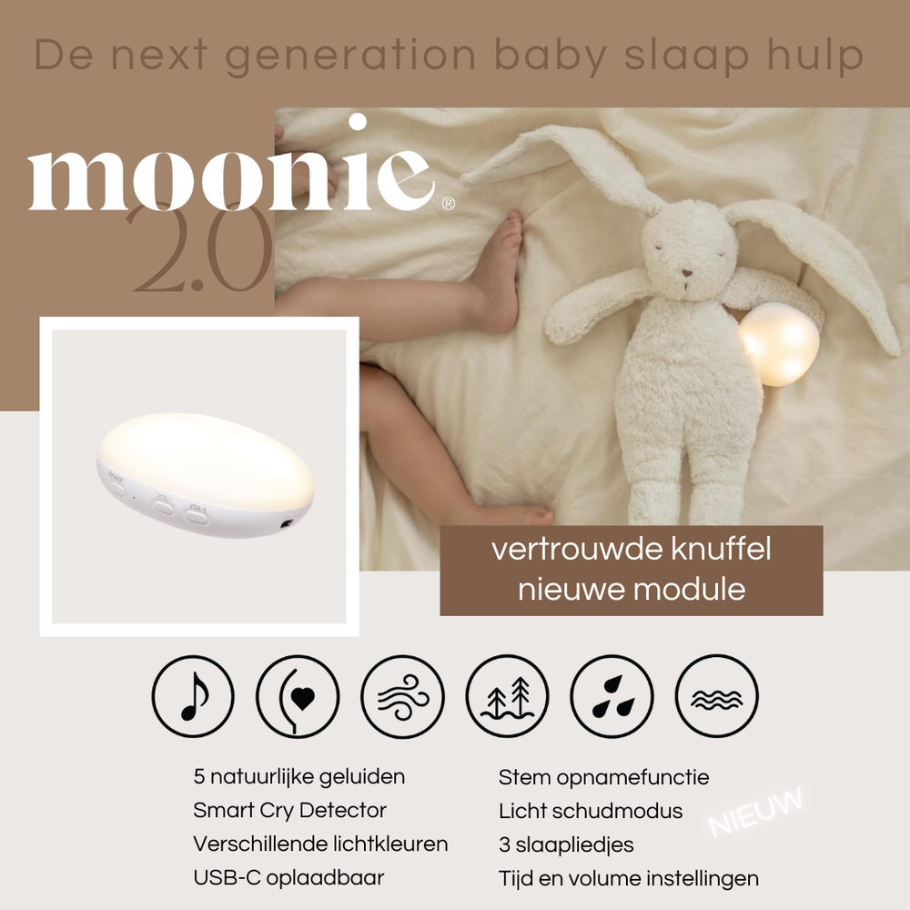 Moonie Knuffelkonijn met Geluid en Nachtlamp Cloud 2.0