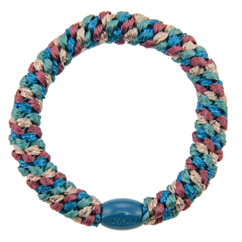 Kknekki Haarelastiekje Mix Petrol Rosewood Glitter