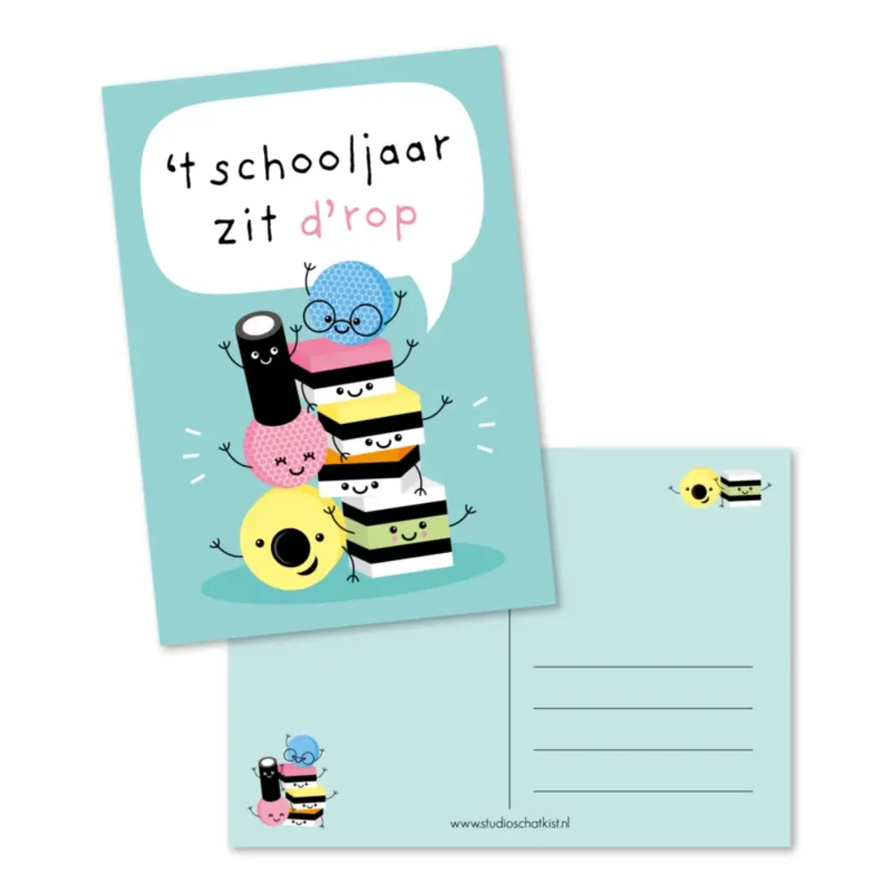 Studio Schatkist Kaart 't schooljaar zit d'rop