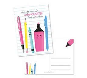 Studio Schatkist Kaart Bedankt Voor Het Onbeschrijflijk Leuke Schooljaar