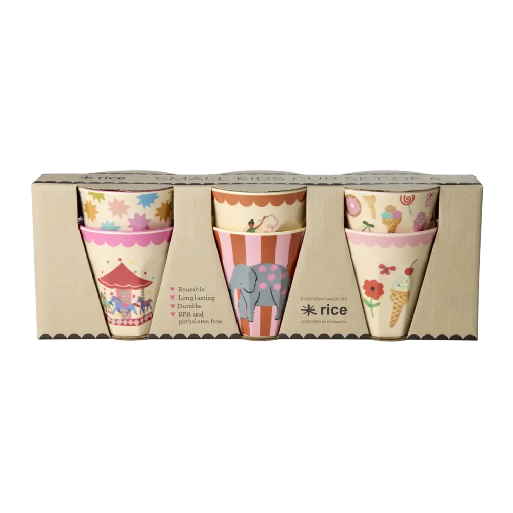 Rice Melamine Beker - Small - Fun Fair Roze - 6-Pack