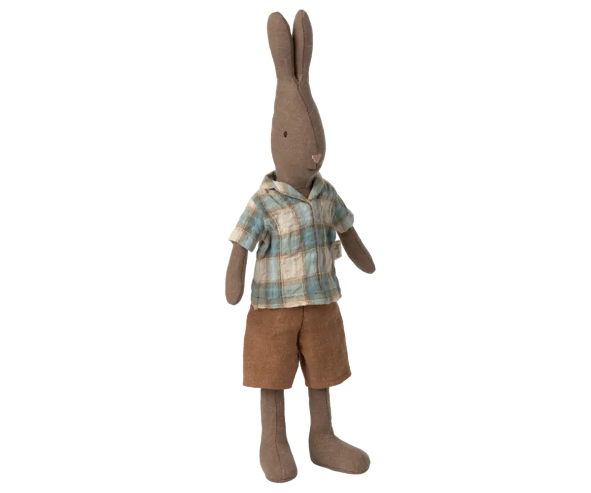 Maileg Rabbit Shirt and Shorts Brown Size 2
