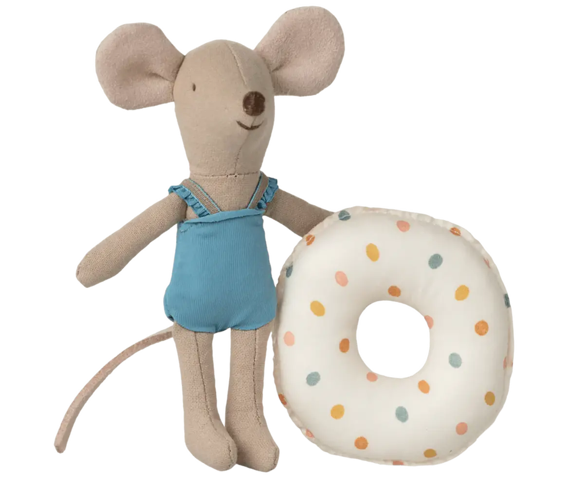 Maileg Beach Mouse with Float Multi Dot Maileg Beach Mouse with Float Multi Dot