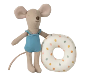 Maileg Beach Mouse with Float Multi Dot Maileg Beach Mouse with Float Multi Dot