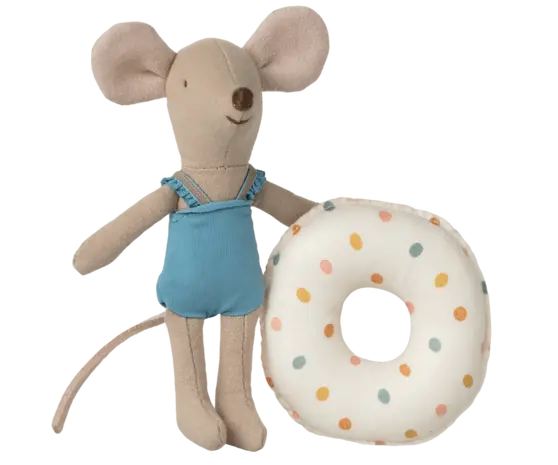 Maileg Beach Mouse with Float Multi Dot Maileg Beach Mouse with Float Multi Dot