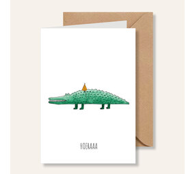 Juulz Illustrations Wenskaart Feest Krokodil Juulz Illustrations Wenskaart Feest Krokodil