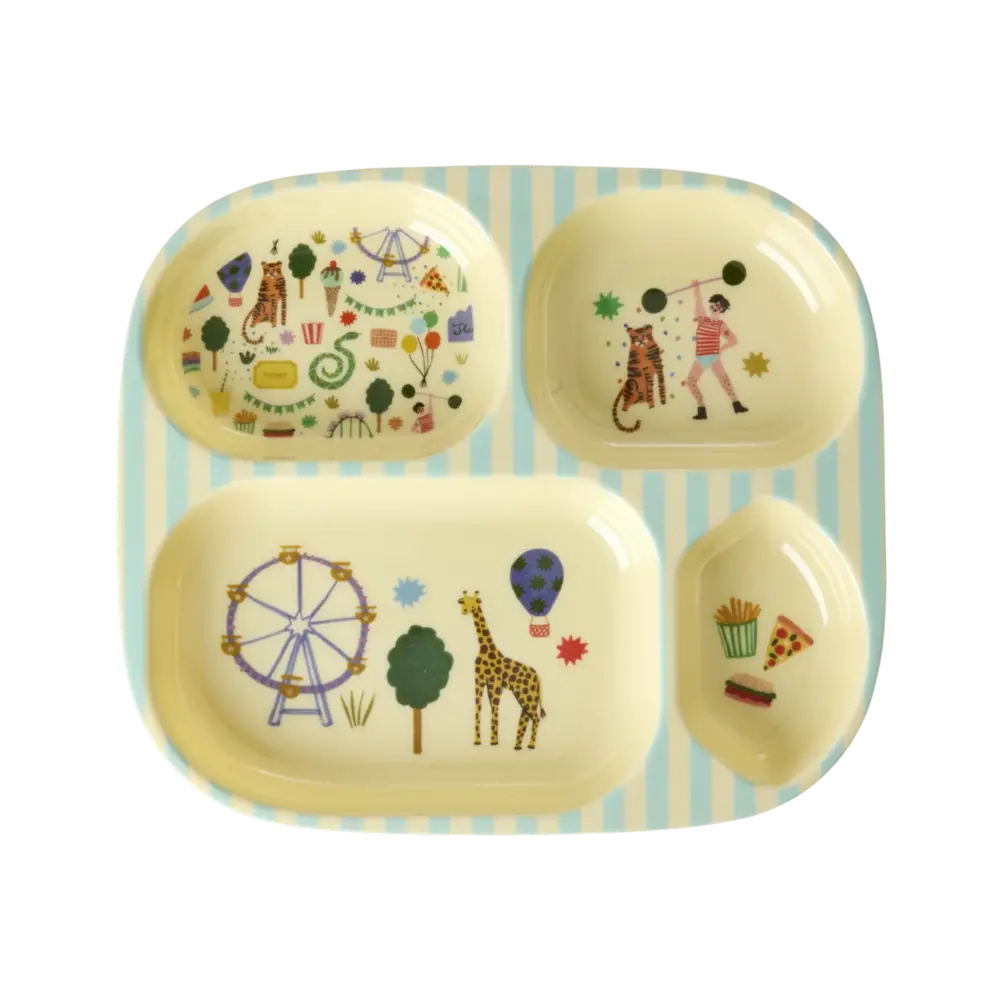 Rice Melamine Vakjesbord - Fun Fair Mint Rice Melamine Vakjesbord - Fun Fair Mint