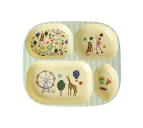 Rice Melamine Bord Vakken Fun Fair Mint Rice Melamine Bord Vakken Fun Fair Mint