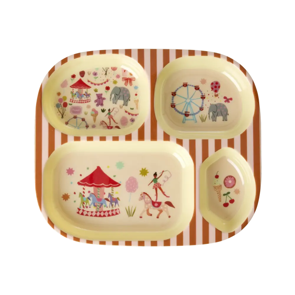 Rice Melamine Vakjesbord - Fun Fair Roze