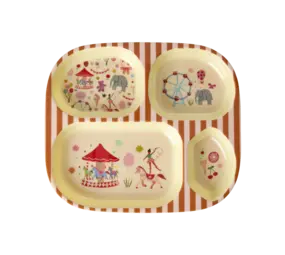 Rice Melamine Bord Vakken Fun Fair Pink Rice Melamine Bord Vakken Fun Fair Pink