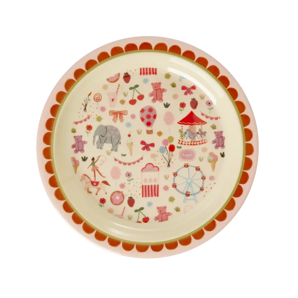 Rice Melamine Bord - Fun Fair Roze