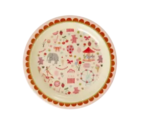 Rice Melamine Bord Kids Fun Fair Print Pink Rice Melamine Bord Kids Fun Fair Print Pink