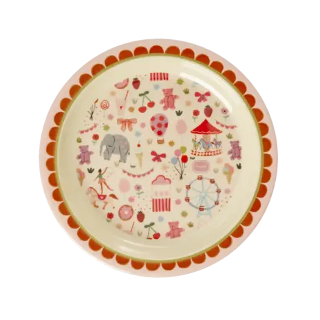 Rice Melamine Bord - Fun Fair Roze