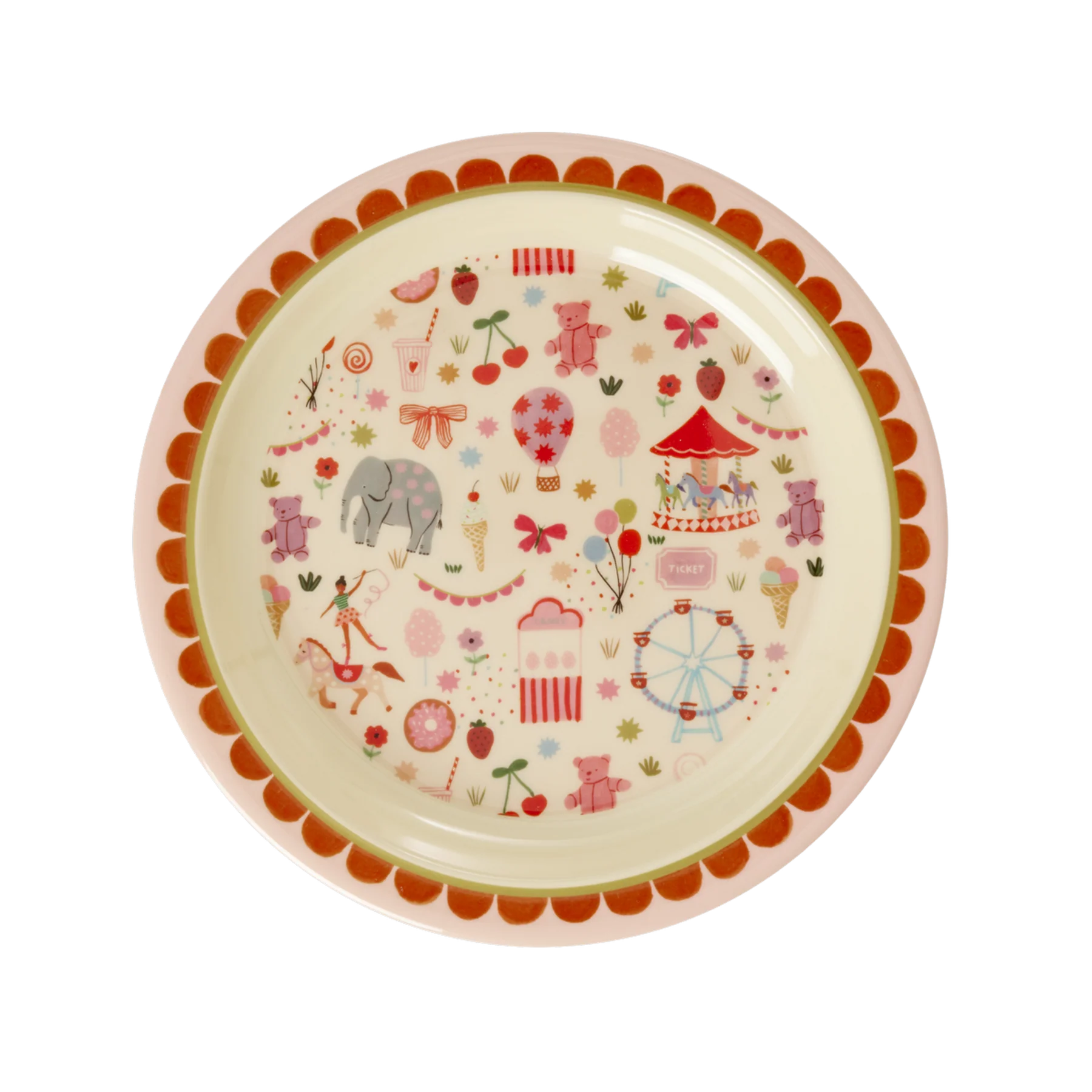 Melamine Bord Kids Fun Fair Print Pink afbeelding